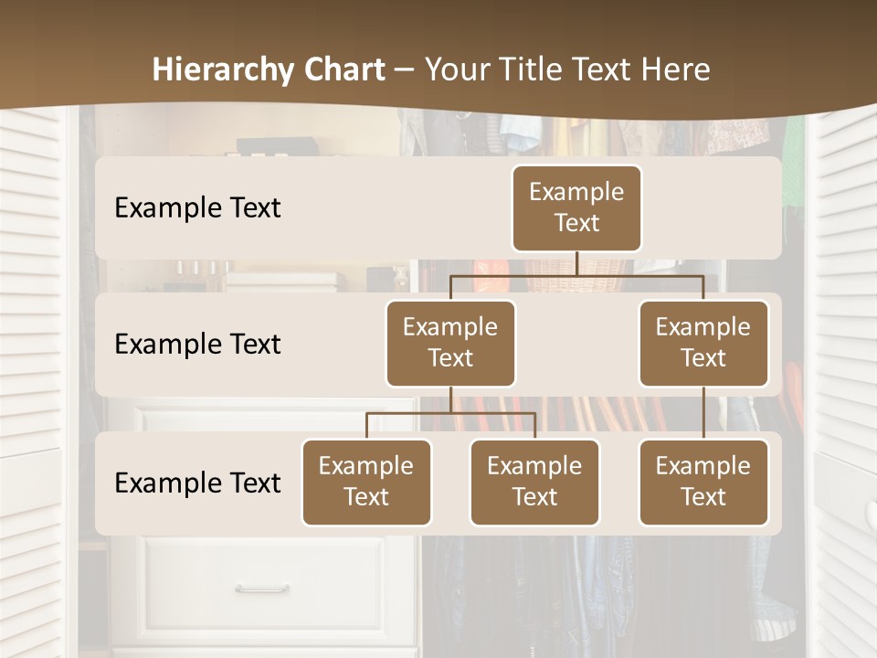 An Open Closet With Clothes And Baskets On It PowerPoint Template