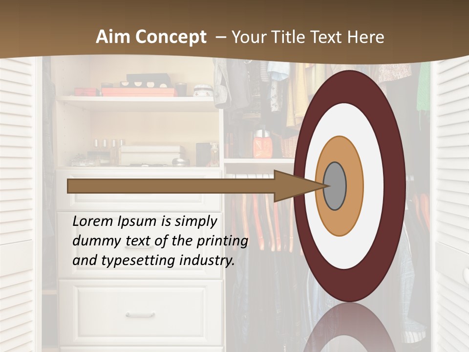 An Open Closet With Clothes And Baskets On It PowerPoint Template