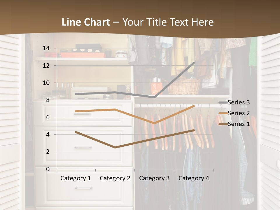 An Open Closet With Clothes And Baskets On It PowerPoint Template