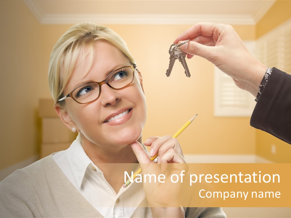 Key Interior Woman PowerPoint Template