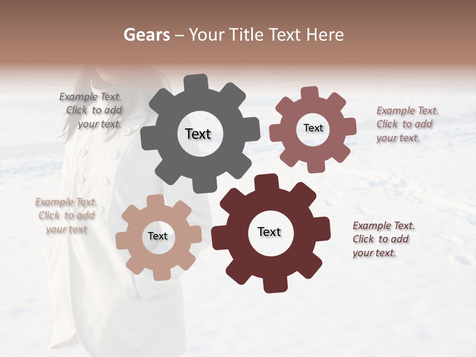 Winter Lady Sea PowerPoint Template