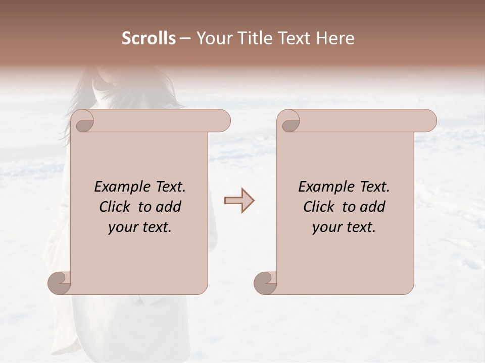 Winter Lady Sea PowerPoint Template