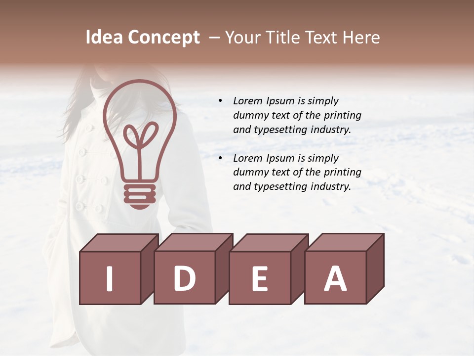 Winter Lady Sea PowerPoint Template