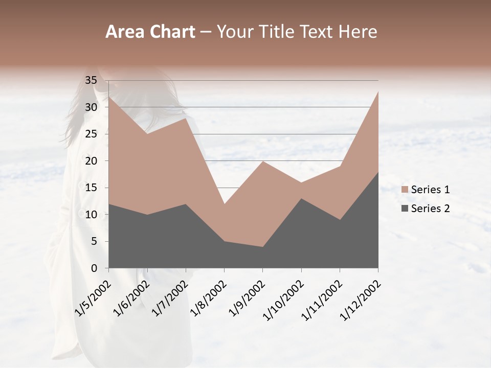 Winter Lady Sea PowerPoint Template