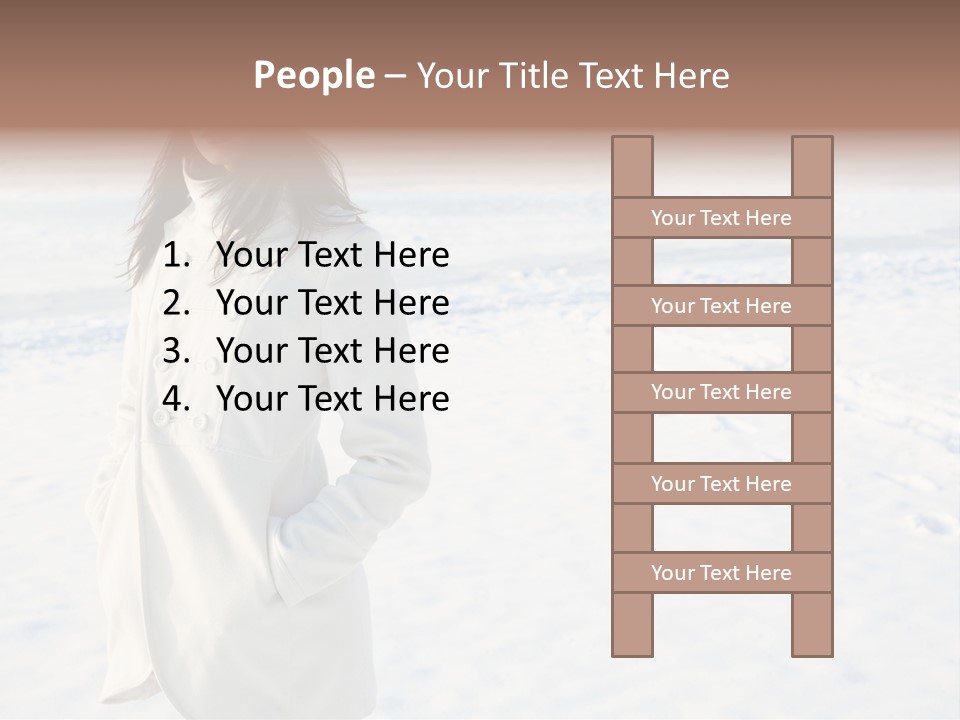 Winter Lady Sea PowerPoint Template