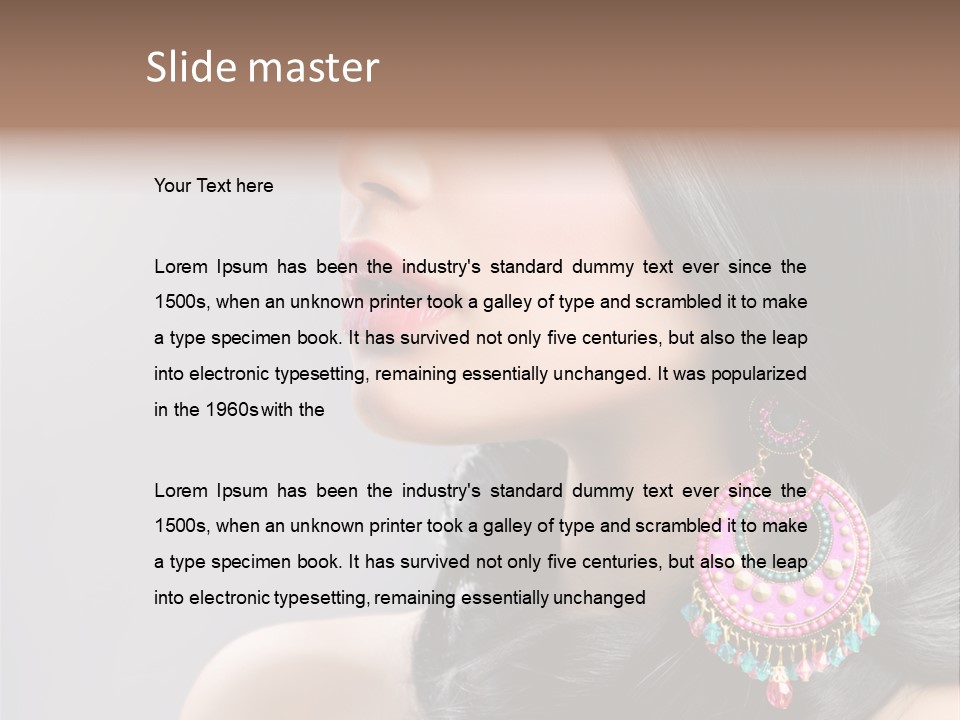 Pink Woman Hairstyle PowerPoint Template