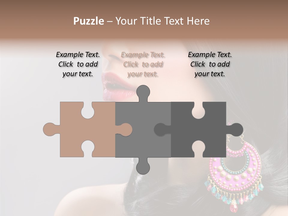 Pink Woman Hairstyle PowerPoint Template