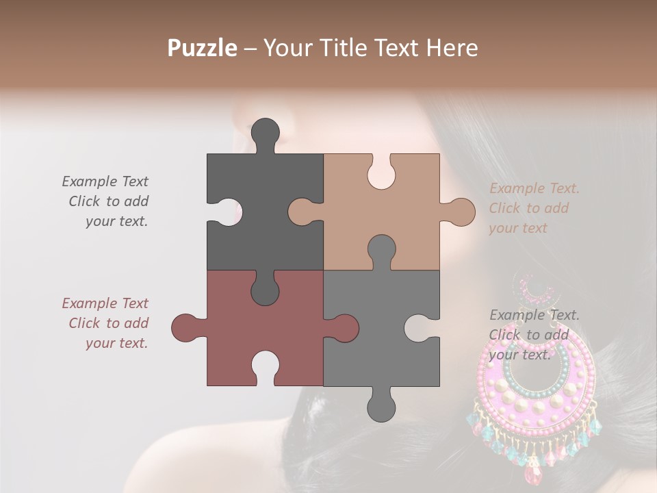 Pink Woman Hairstyle PowerPoint Template