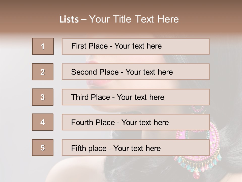 Pink Woman Hairstyle PowerPoint Template
