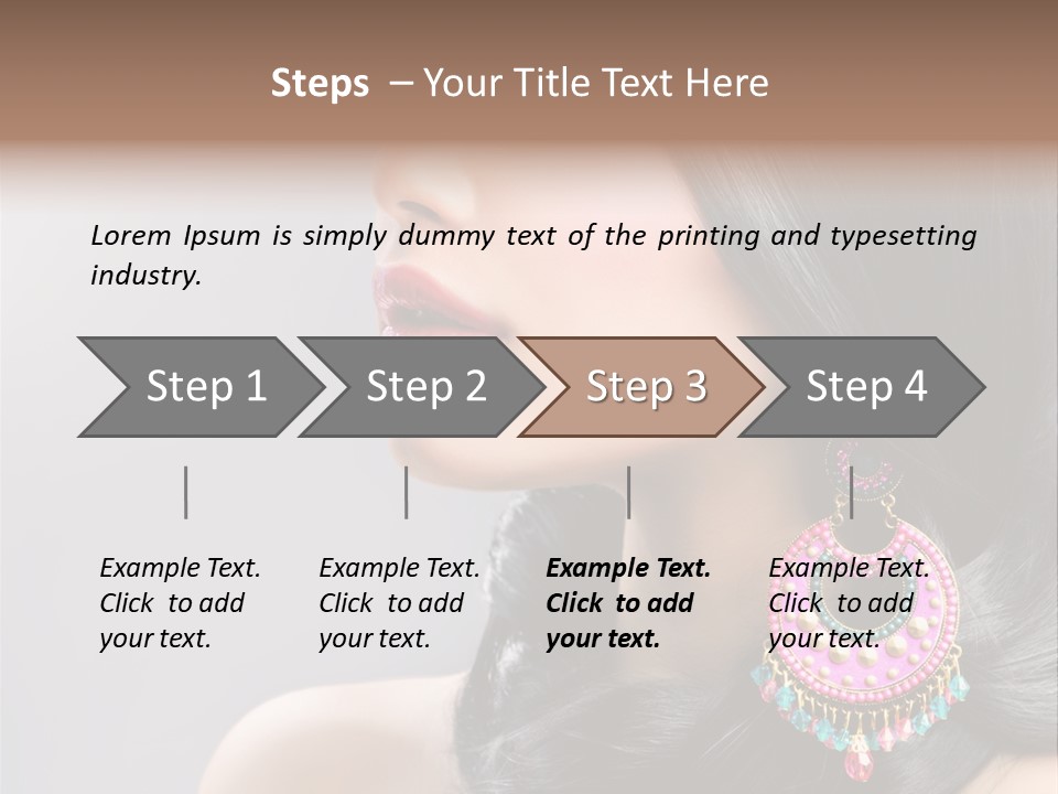 Pink Woman Hairstyle PowerPoint Template