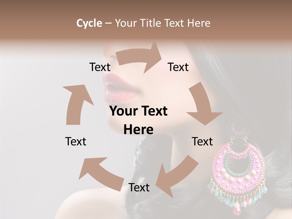 Pink Woman Hairstyle PowerPoint Template