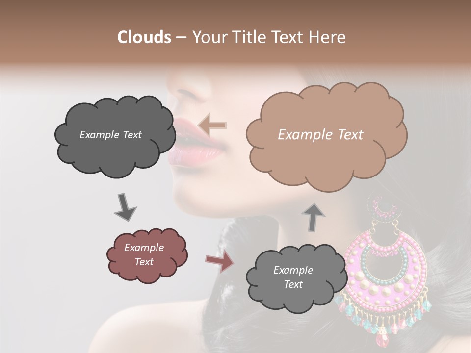 Pink Woman Hairstyle PowerPoint Template