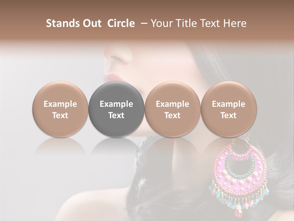 Pink Woman Hairstyle PowerPoint Template