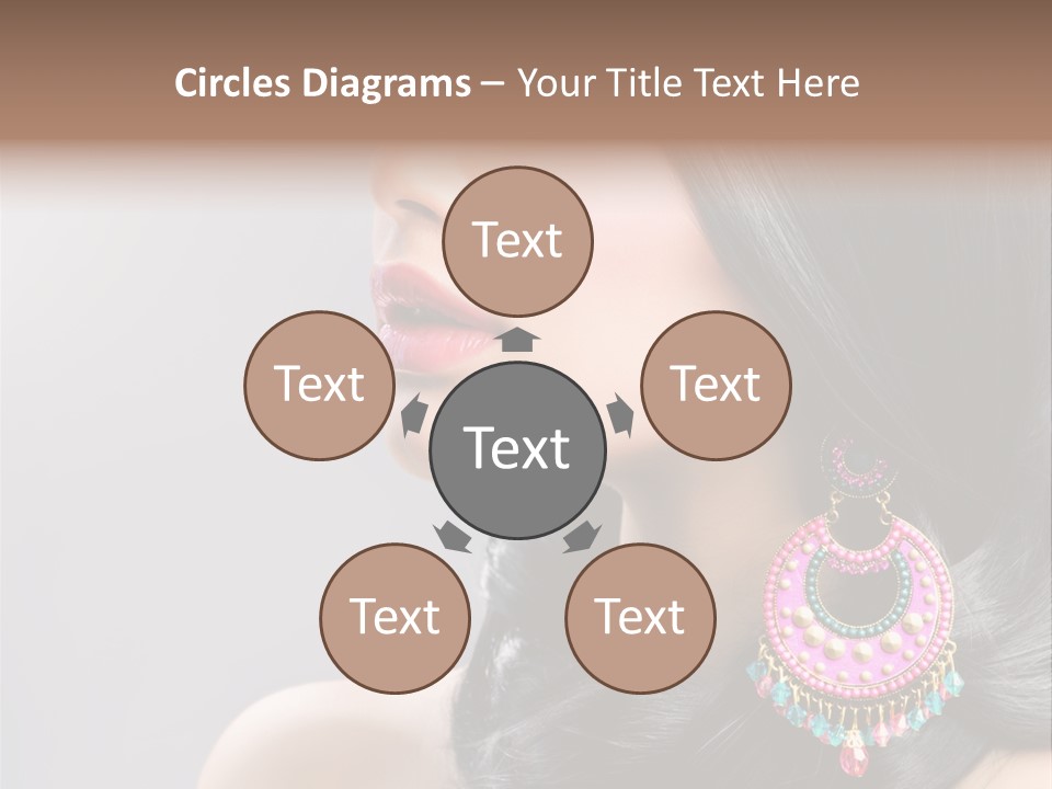 Pink Woman Hairstyle PowerPoint Template