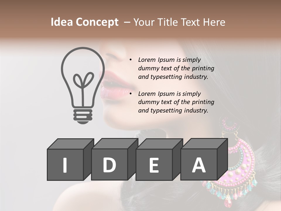 Pink Woman Hairstyle PowerPoint Template