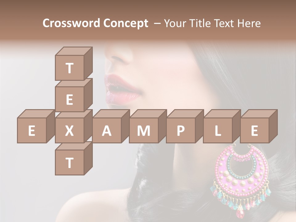 Pink Woman Hairstyle PowerPoint Template