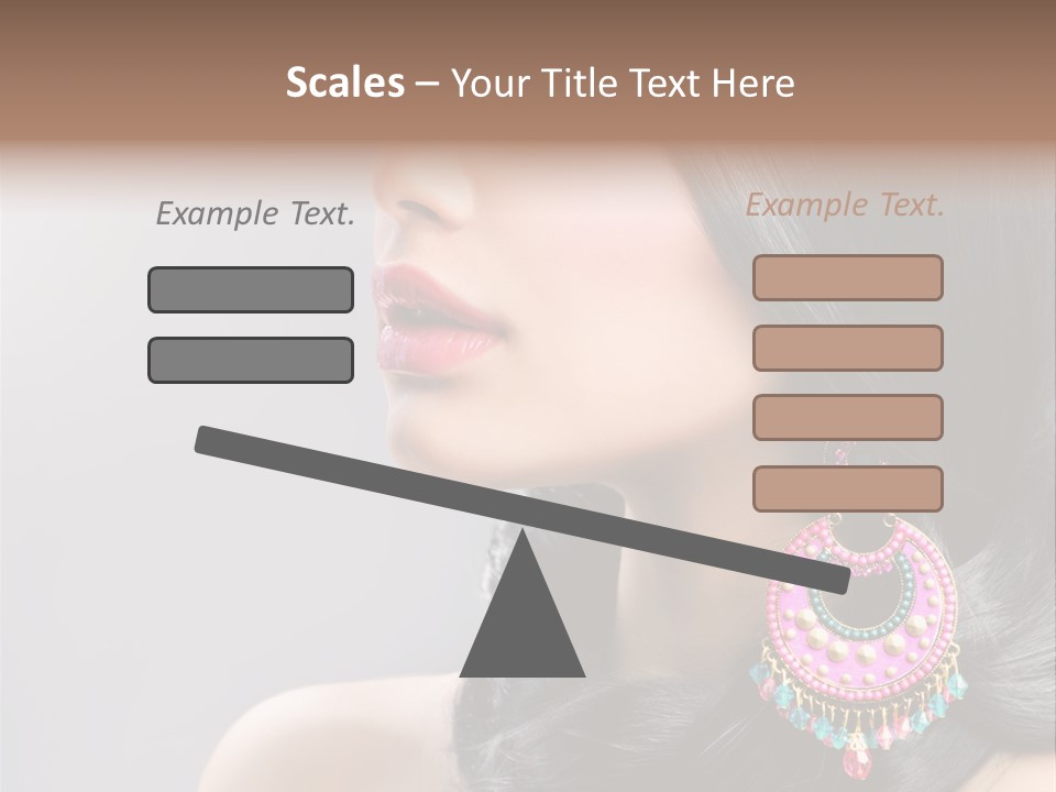 Pink Woman Hairstyle PowerPoint Template