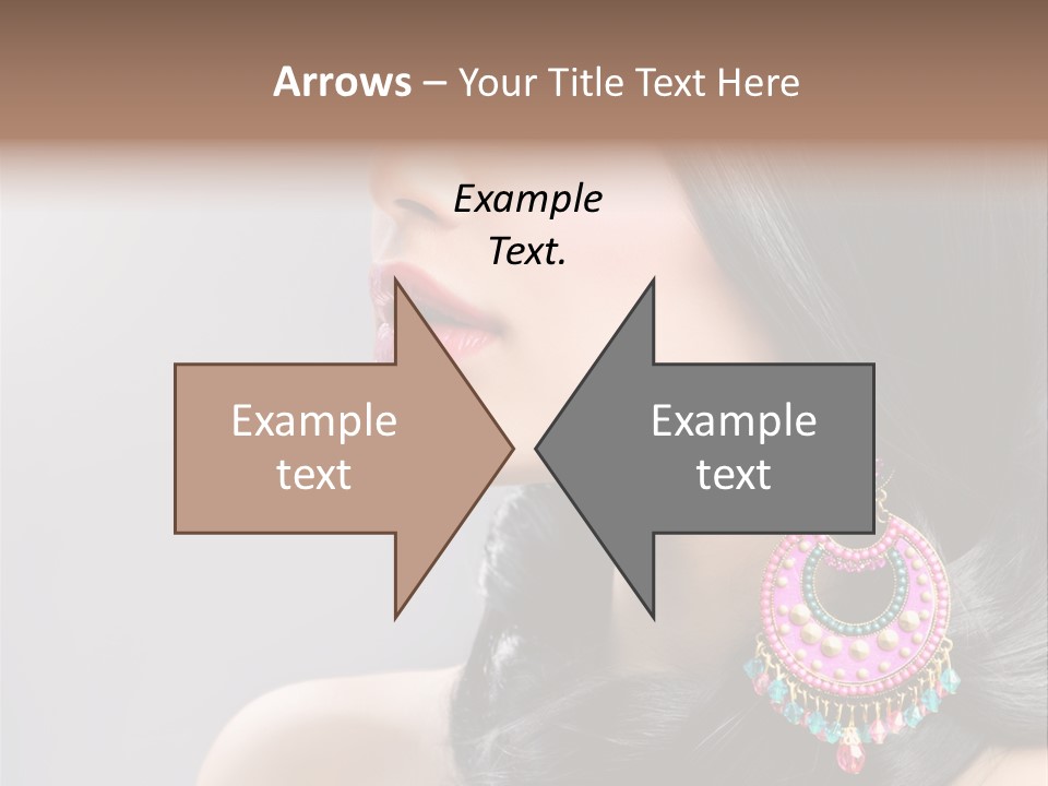 Pink Woman Hairstyle PowerPoint Template