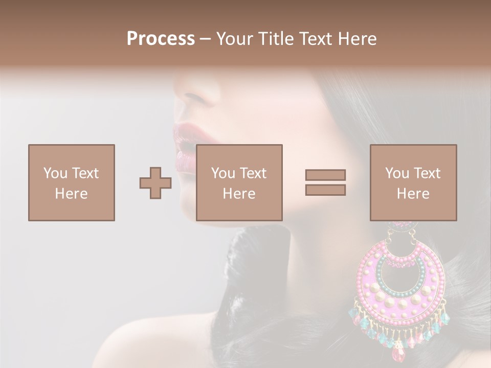Pink Woman Hairstyle PowerPoint Template