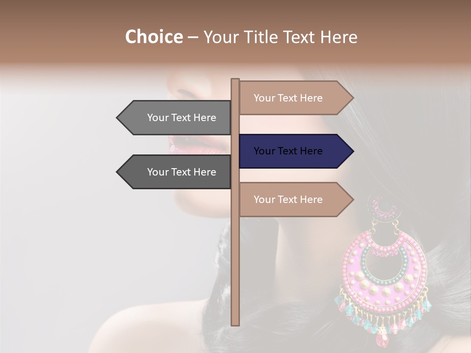 Pink Woman Hairstyle PowerPoint Template