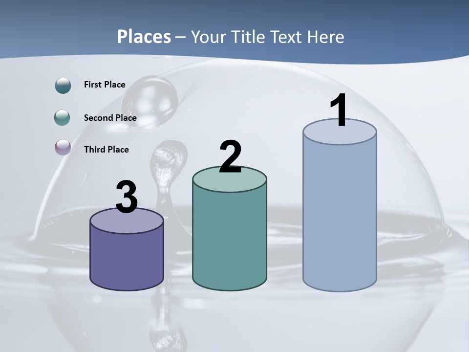 Blue Water Column Reflect PowerPoint Template