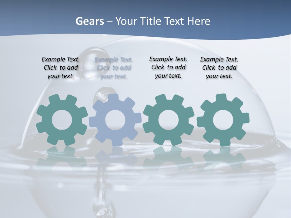 Blue Water Column Reflect PowerPoint Template