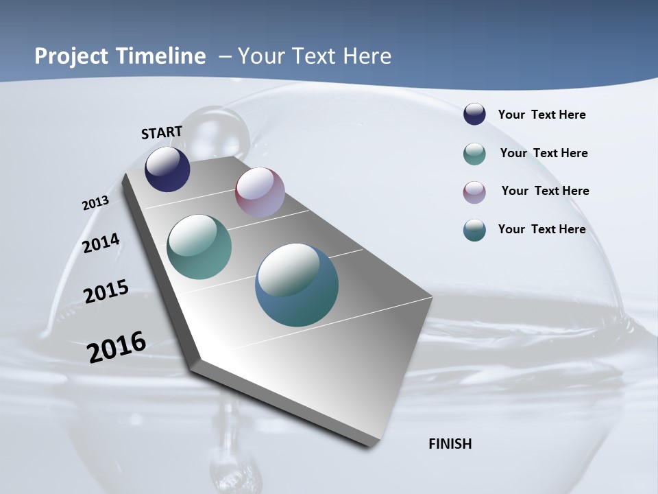 Blue Water Column Reflect PowerPoint Template