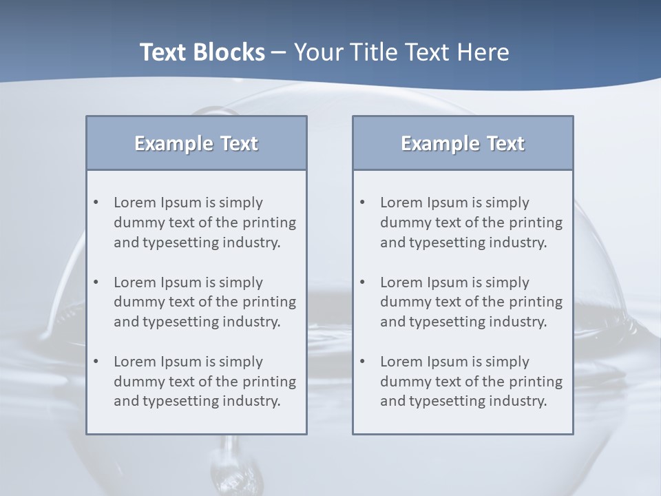 Blue Water Column Reflect PowerPoint Template