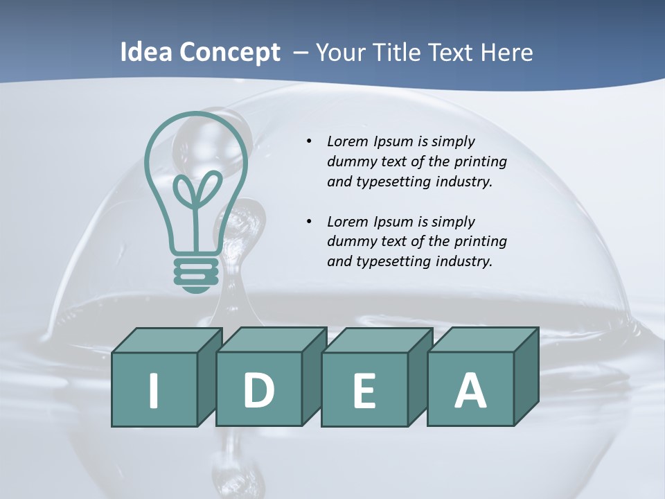 Blue Water Column Reflect PowerPoint Template