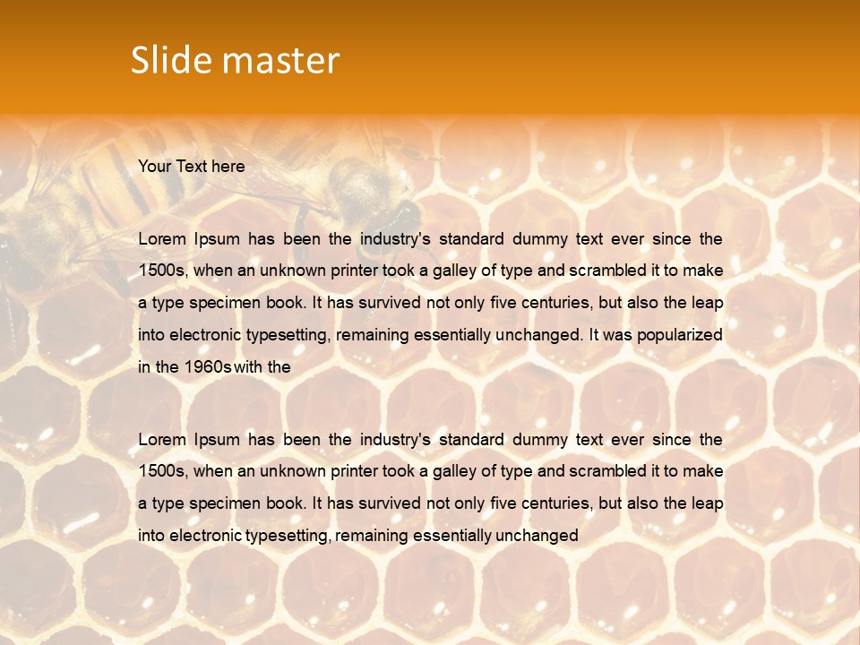 Two Bees On A Honeycomb Powerpoint Template PowerPoint Template