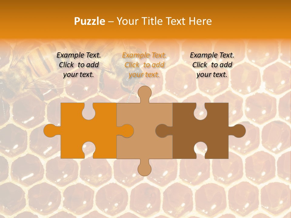 Two Bees On A Honeycomb Powerpoint Template PowerPoint Template
