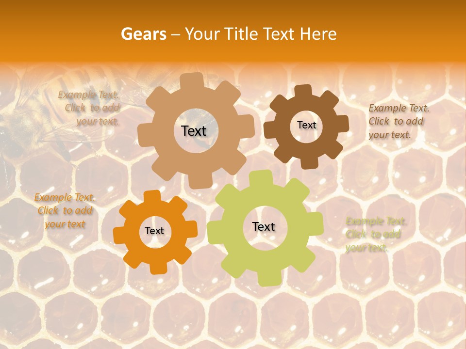 Two Bees On A Honeycomb Powerpoint Template PowerPoint Template