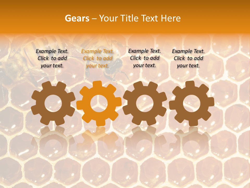 Two Bees On A Honeycomb Powerpoint Template PowerPoint Template