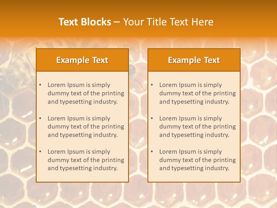 Two Bees On A Honeycomb Powerpoint Template PowerPoint Template