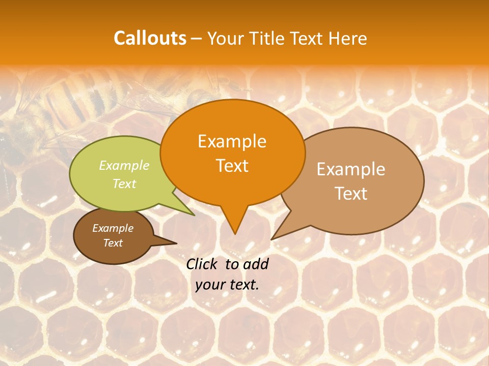 Two Bees On A Honeycomb Powerpoint Template PowerPoint Template