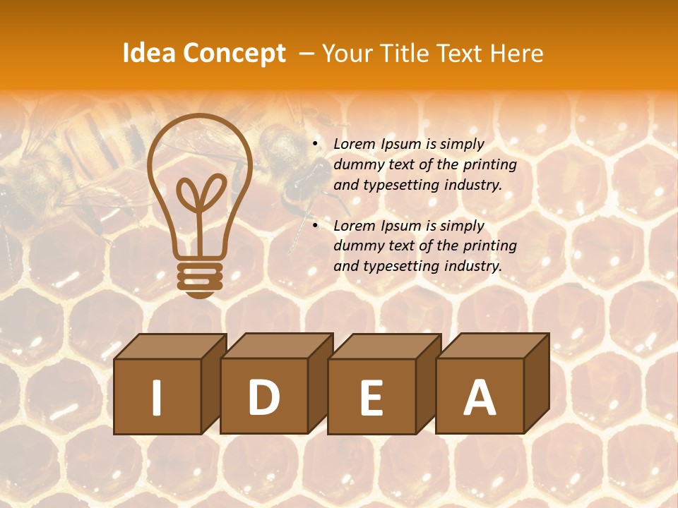 Two Bees On A Honeycomb Powerpoint Template PowerPoint Template