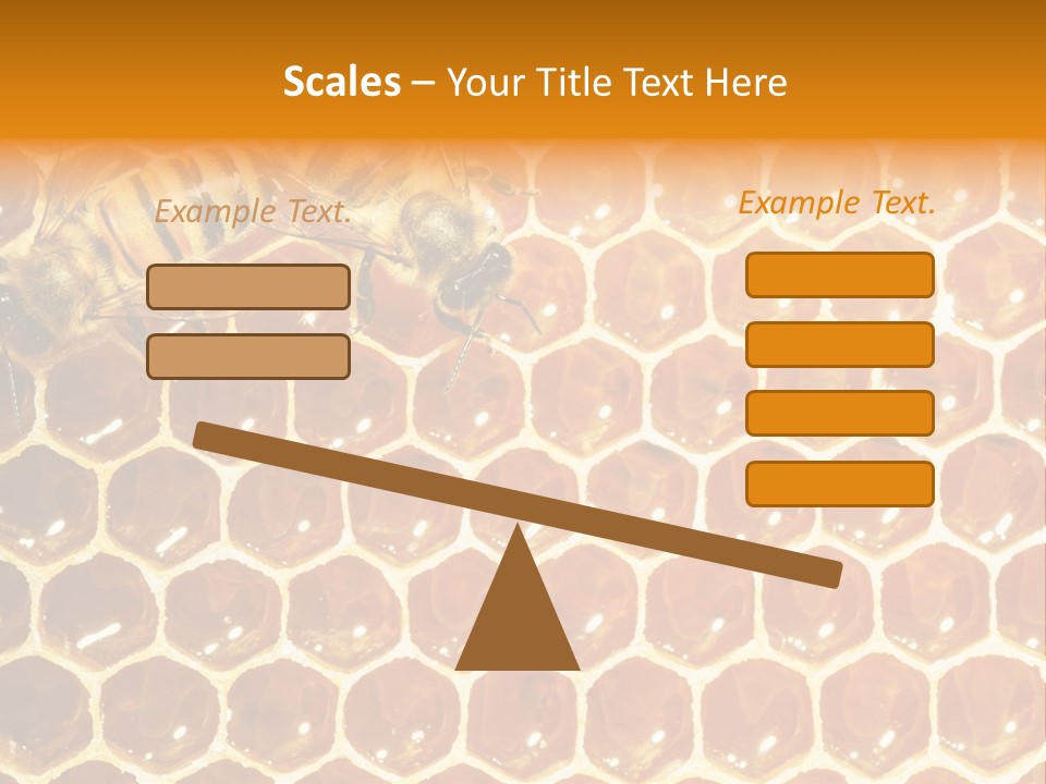 Two Bees On A Honeycomb Powerpoint Template PowerPoint Template