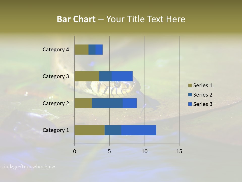 A Snake On A Leaf In A Pond Powerpoint Template PowerPoint Template