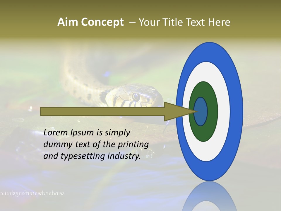 A Snake On A Leaf In A Pond Powerpoint Template PowerPoint Template