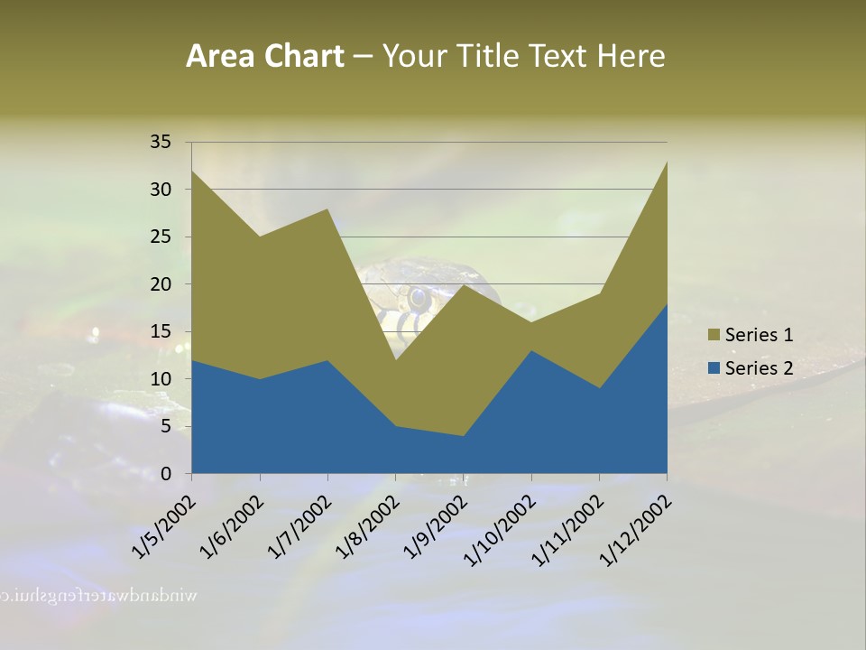 A Snake On A Leaf In A Pond Powerpoint Template PowerPoint Template