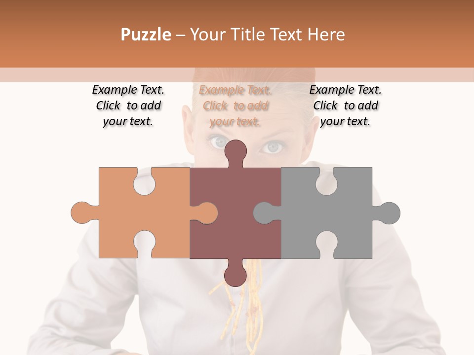 A Woman Is Eating Spaghetti From A Bowl PowerPoint Template