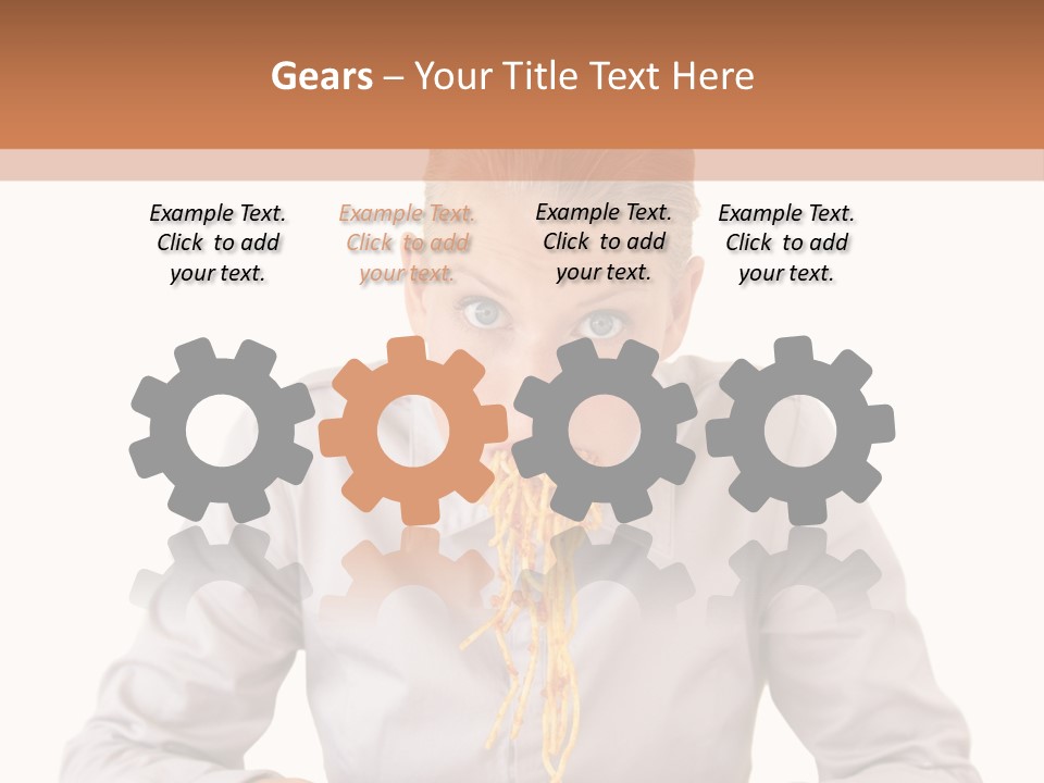 A Woman Is Eating Spaghetti From A Bowl PowerPoint Template