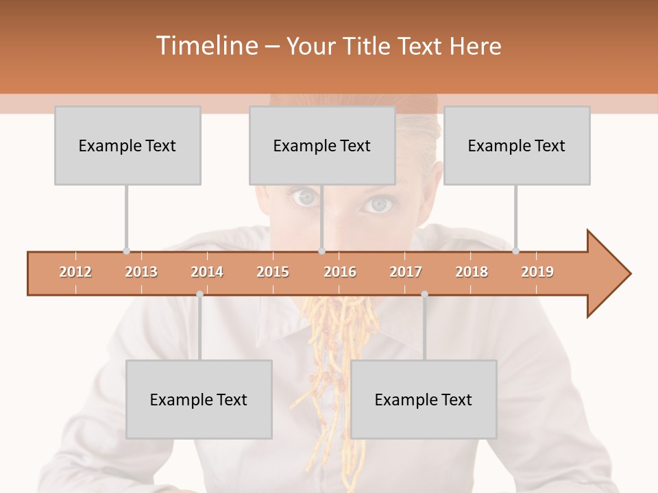 A Woman Is Eating Spaghetti From A Bowl PowerPoint Template