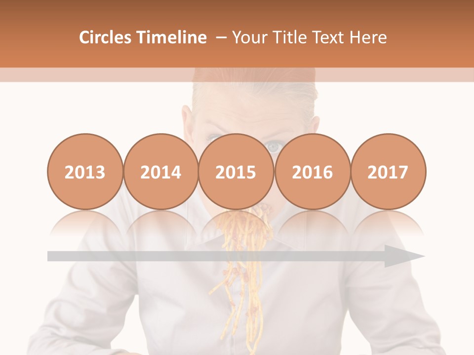 A Woman Is Eating Spaghetti From A Bowl PowerPoint Template