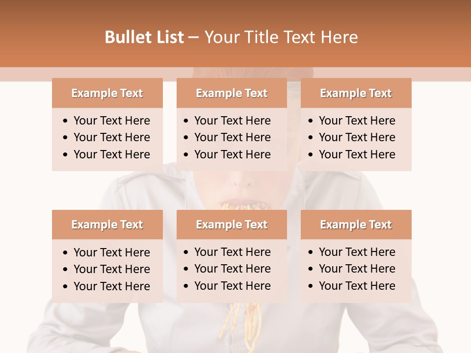 A Woman Is Eating Spaghetti From A Bowl PowerPoint Template