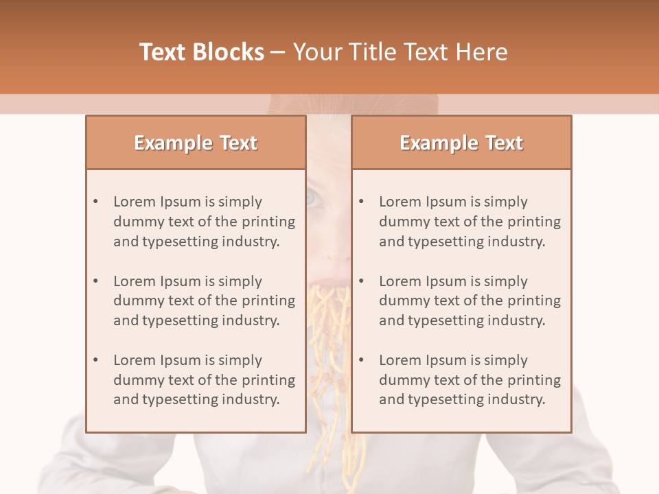 A Woman Is Eating Spaghetti From A Bowl PowerPoint Template