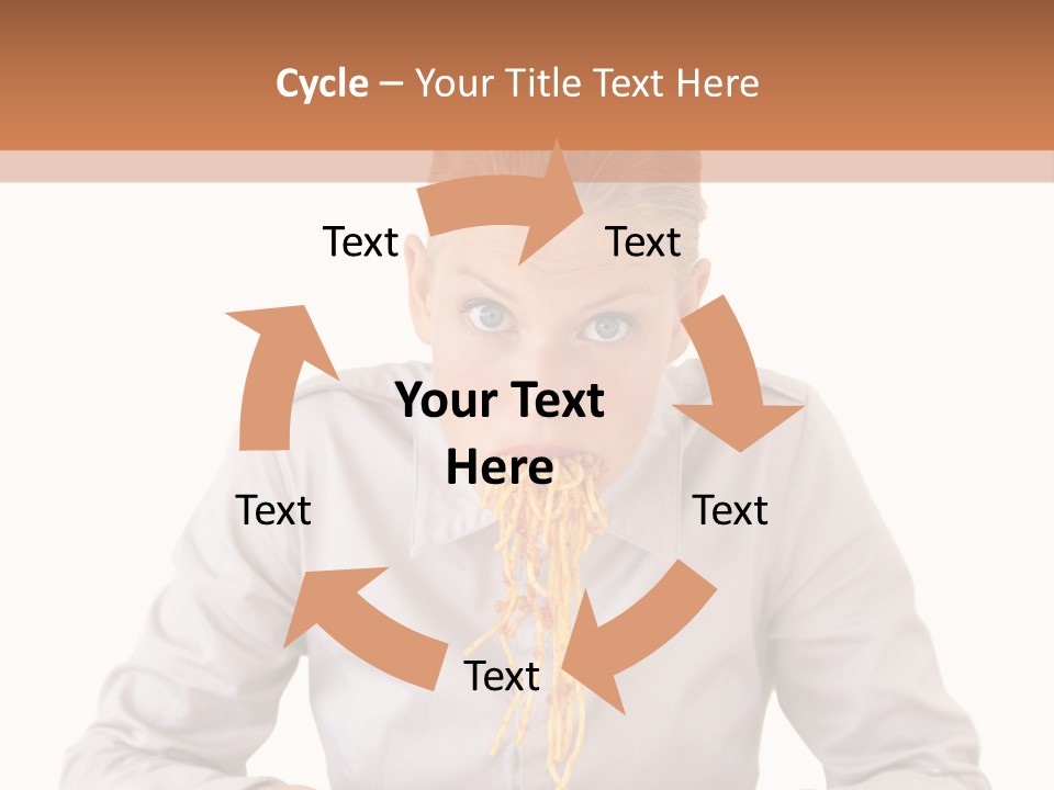 A Woman Is Eating Spaghetti From A Bowl PowerPoint Template