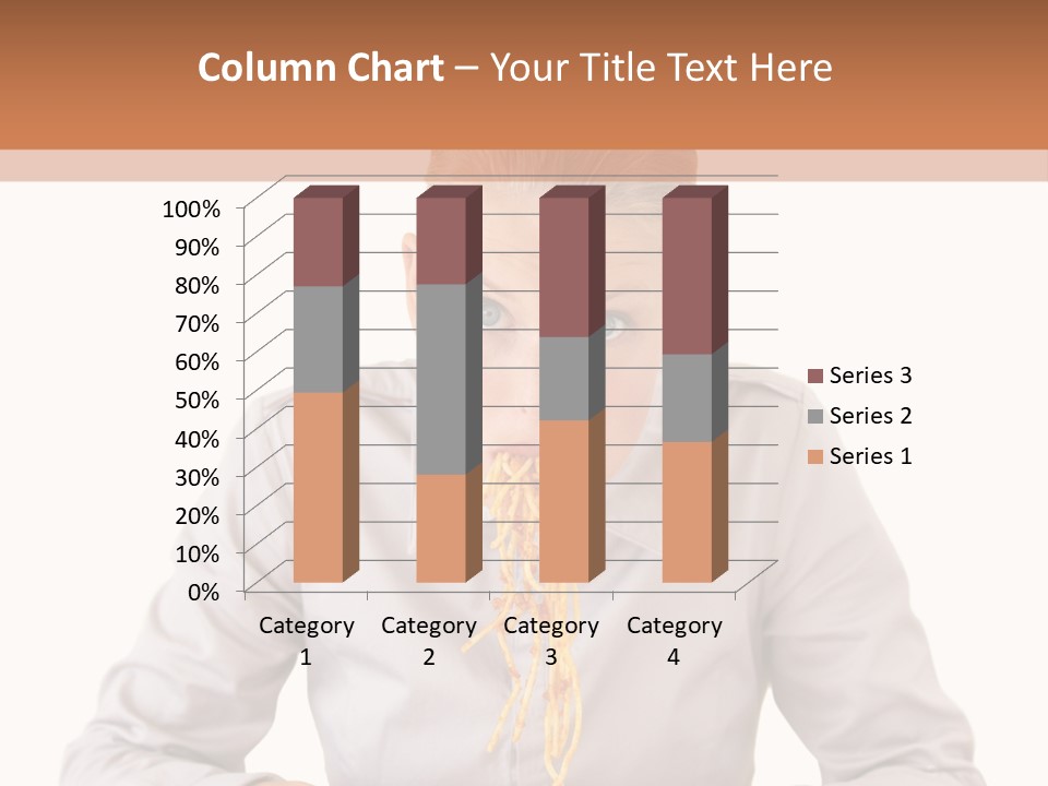 A Woman Is Eating Spaghetti From A Bowl PowerPoint Template