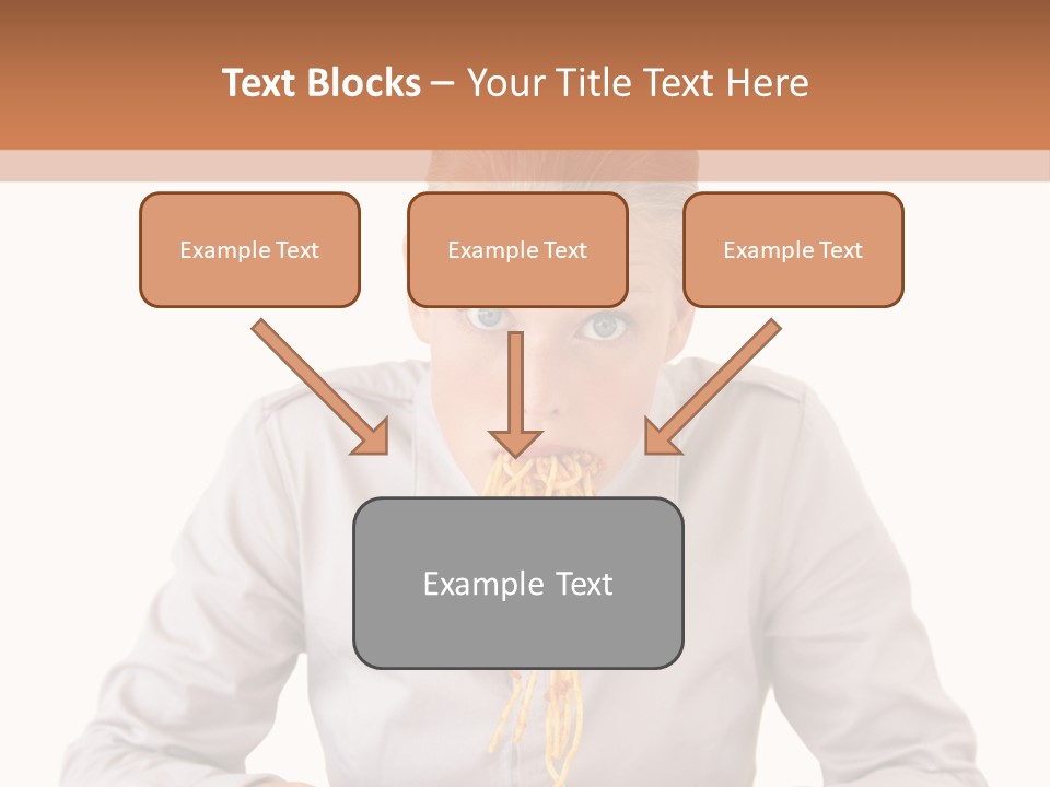 A Woman Is Eating Spaghetti From A Bowl PowerPoint Template