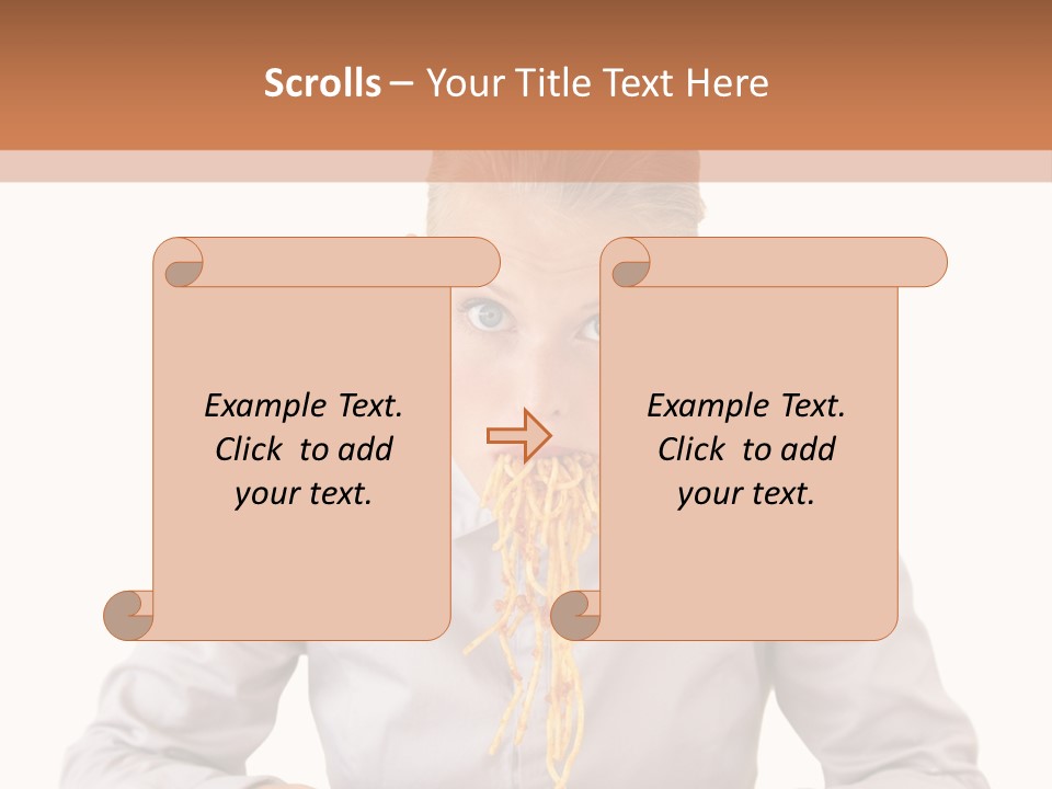 A Woman Is Eating Spaghetti From A Bowl PowerPoint Template